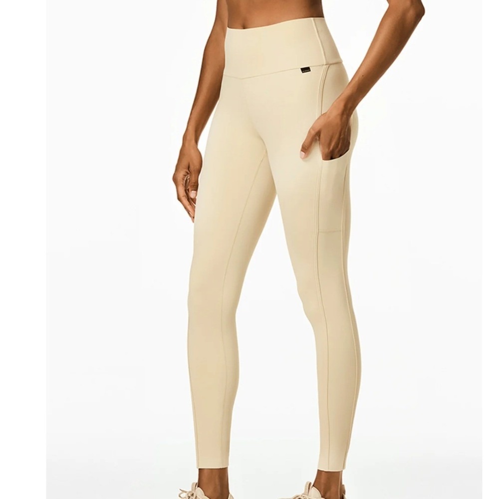 Goldbergh Claudine Tight Champagne Beige High Waist Sports Leggings NEW Ski Sz S